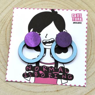 PENDIENTES AROS AZUL CIELO
