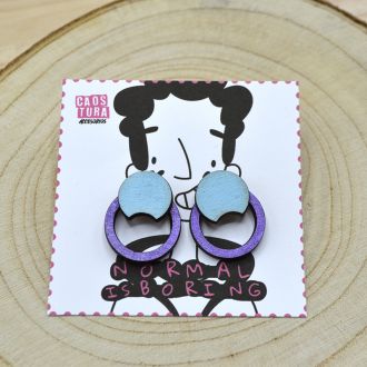 PENDIENTES AROS MORADO ELÉCTRICO