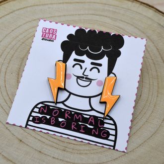 PENDIENTES RAYO NARANJA NEÓN