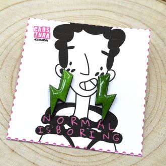 PENDIENTES RAYO VERDE