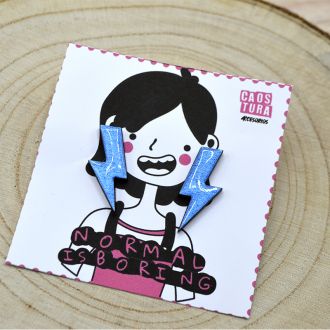 PENDIENTES RAYO AZUL