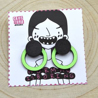 PENDIENTES AROS VERDE NEÓN