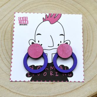 PENDIENTES AROS MORADO