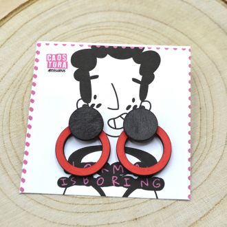 PENDIENTES AROS ROJO